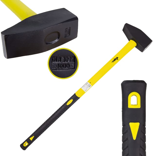 Dema - Vorschlaghammer Hammer 4 kg 90 cm - Stiel mit Glasfaserkern Anti-Vibrationsgriff