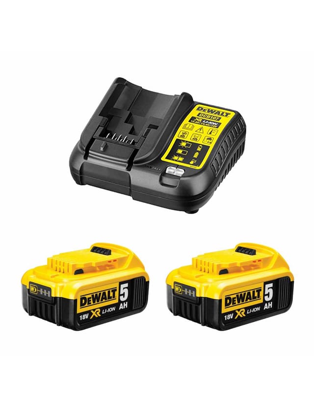 Dewalt - Power Set (2 x 18V 5,0 Ah + DCB107)