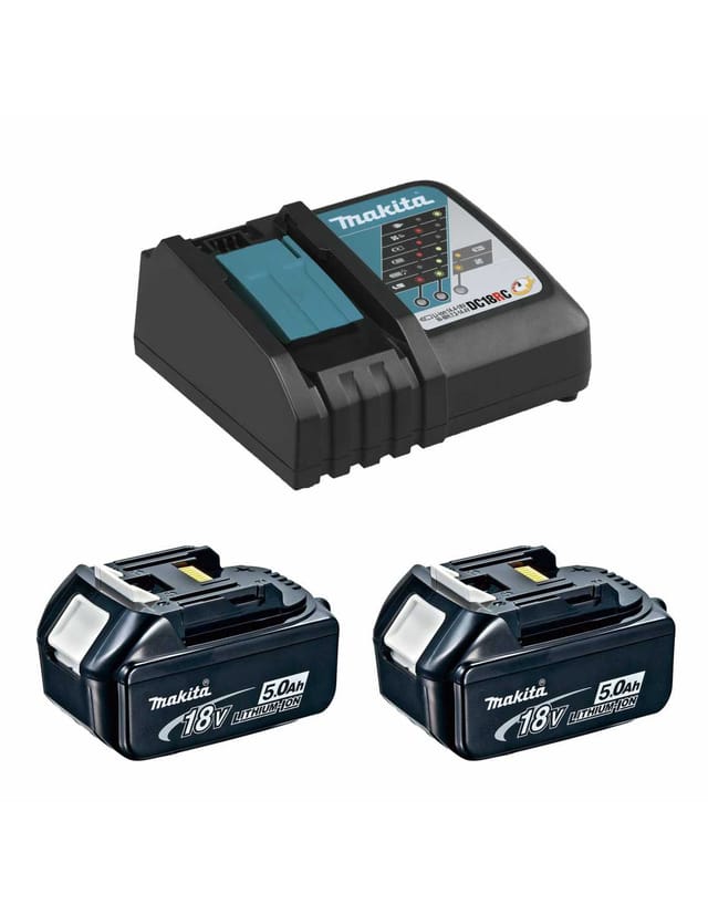 Power Set Makita 2 x 18V 5,0 Ah + DC18RC)