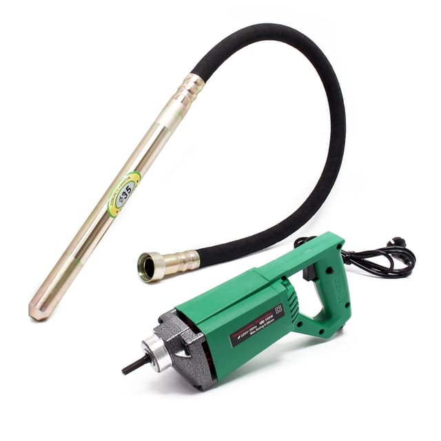 Elektro Einhand Betonrüttler 580 w, Betonverdichter mit ø 35 mm Rüttelflasche mit 150 cm Schlauchlänge, Flaschenrüttler mit flexibler Welle - Wiltec