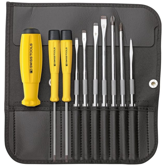 Pb Swiss Tools - Schraubendreher-Satz esd mit Wechselklingen 10-teilig in Rolltasche pb Swiss Too