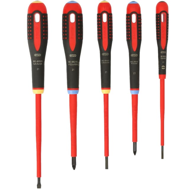Ergo Elektriker Schraubendreher-Set 5teilig Schlitz, Kreuzschlitz Pozidriv - Bahco