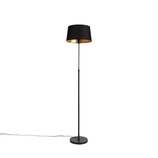 Stehleuchte schwarz mit schwarzem Schirm 35 cm verstellbar - Parte
