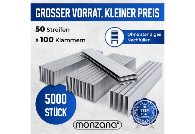 5000 Tackerklammern Heftklammern verzinkt Drucklufttacker 12 / 16 / 25 / 40 mm 25, Klammern