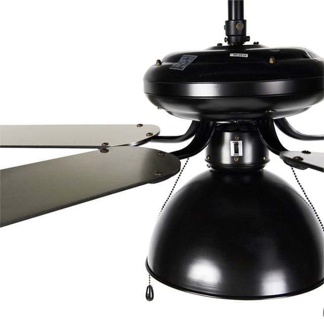 Deckenventilator schwarz mit Beige 130cm mit Zugkordel - Mistral Magna