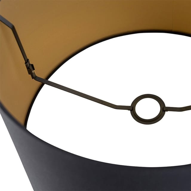 Baumwolllampenschirm schwarz 40/45/25 mit goldener Innenseite