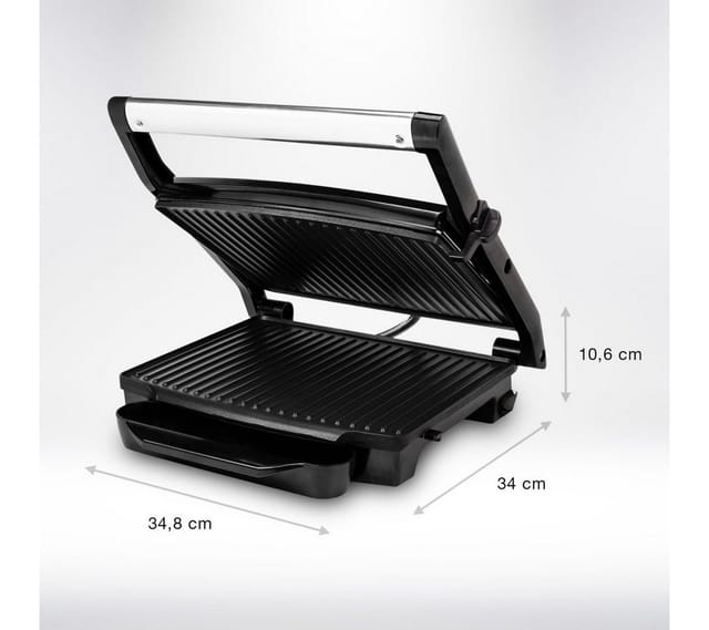 Elektro Kontaktgrill, Low Fat Multigrill mit Thermostat, 2000Watt, 30x24cm
