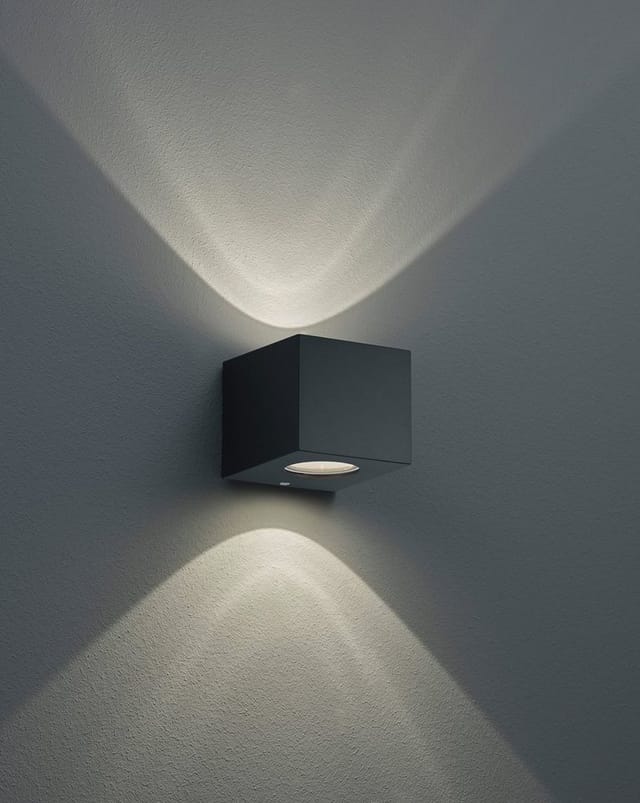 LED Außenwandleuchte CORDOBA Up and Down Light eckig in Schwarz