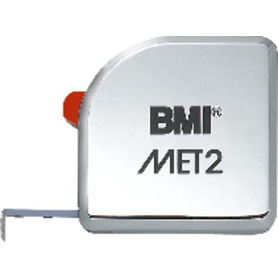 Taschenbandmaß met verchromt 2 m x 13mm - BMI