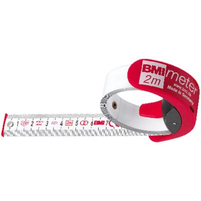 Taschenbandmaß BMI meter 2mx16mm weiß BMI