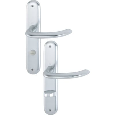 Hoppe - Langschildgarnitur Marseille 1138/273P Aluminium F1 sk/ol 78 mm din links / rechts