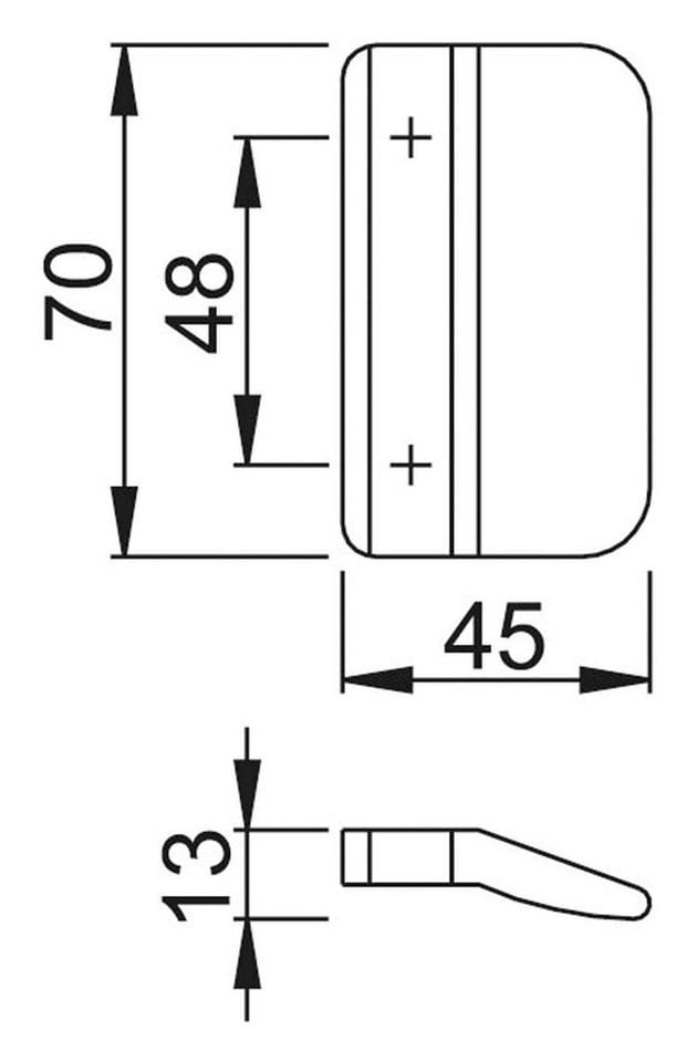Balkontürgriff Länge 70 mm, Kunststoff weiß - Hoppe
