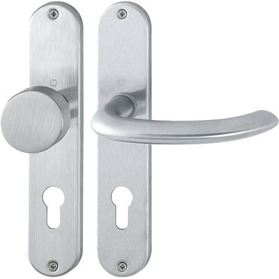 Hoppe - Langschildgarnitur Marseille E58/302/1138Z Edelstahl F69 pz 72 mm din links / rechts