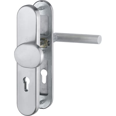 Hoppe - SH-Wechselgarnitur AMSTERDAM-auf Schild PZ72, 42-47, ohne Kzs., Edelstahl