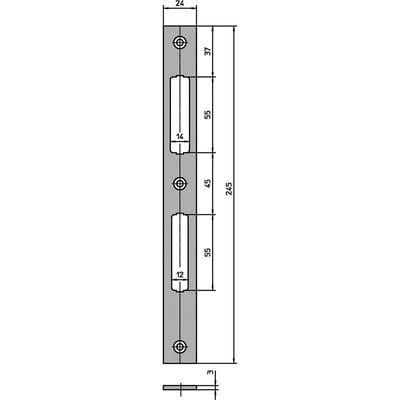 KFV Schließblech Nr 0129-02-24/245X24X2 mm verz