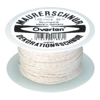 Baumwollkordel 1,0 mm 30 m weiß - Overmann