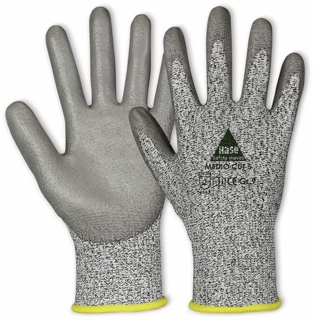Hase Safety Gloves - Schnittschutz-Arbeitshandschuhe Medio Cut 5, en 388, en 420, Größe 9