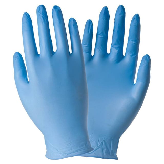 Trade Shop Traesio - Trade Shop - set mit 100 stück blauen einweghandschuhen aus nitril ohne puder, grösse s, m, l, xl - s