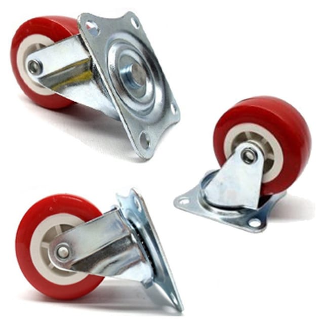 Trade Shop Traesio - Trade Shop - 4 ruote in gomma ricamble für karlebenverkehr mit mehr rosso 40MM -