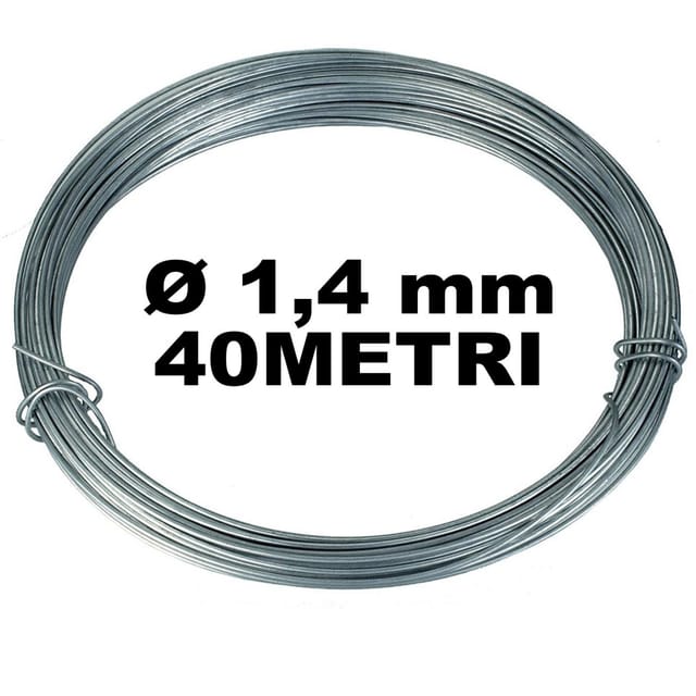 Trade Shop Traesio - Trade Shop - spule, strang, eisendraht, chrom, garn, durchmesser 1,4 mm, für 40 meter -