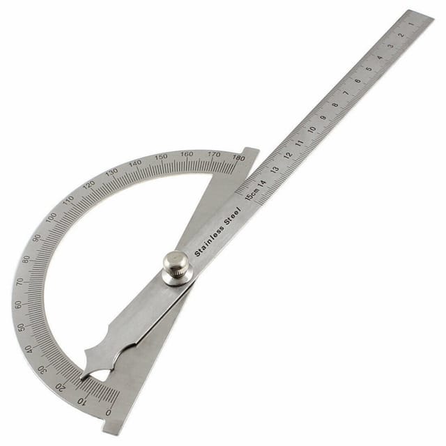 Trade Shop Traesio - Trade Shop - winkelmessgerät mit einem aufkleber lineal winkelmesser skalimeters 150MM -