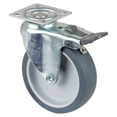 Bs-r Apparate-Lenkrolle, Gleitlager, Rad:80 mm 50 kg mit Feststeller