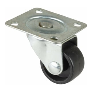 Lenkrolle 25mm 40x40mm Platte,Kunststoffrad F25.026
