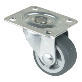 Lenkrolle 30mm 40x40mm Platte,GL,Gummirad F26.031