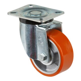 Lenkrolle 100mm N100.B90 Platte,Polyure Guss,KL N100.B90.102