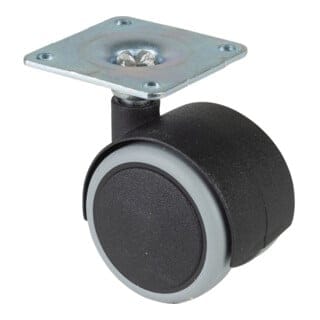Bs Rollen - Kunststoffdoppelrolle Rad-Ø 40 mm Tragfähigkeit 30 kg mit Anschraubplatte Polyamid
