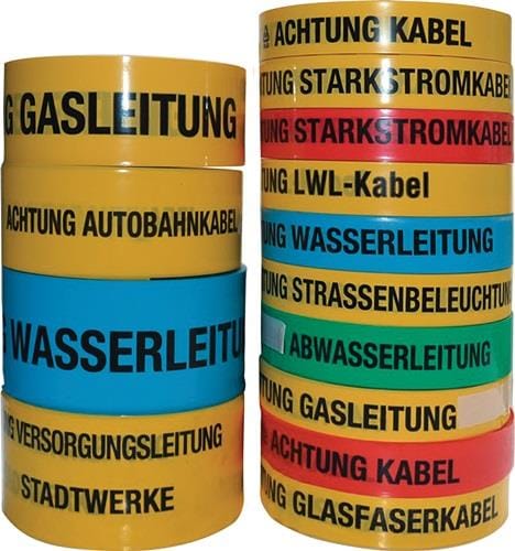 Trassen-Warnband 250 m Gasleitung, gelb