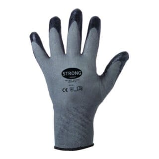 Feinstrickhandschuh Datong, Nitril, Gr.10, grau 12 Stk - Stronghand