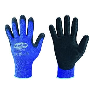 Feinstrickhandschuh Lintao pu, blau, Gr. 10 12 Stk - Stronghand