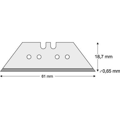 Trapezklinge Standard 61 x18,7x0,65mm Pack a 10 Stück Lutz Blades