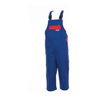 Kinder-Latzhose kornblau/mittelrot 110/116 - Planam