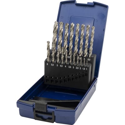 Präzisionstechnik Spiralbohrer-Satz Satz din 338 n hss-g, geschliffen, 1,0-10,0 mm 19-tlg. - PTG