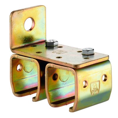 Helm - Schiebetor-Doppelwandbefestigungsmuffe, 301 d, Stahl, 100x91x55 mm, S4 mm