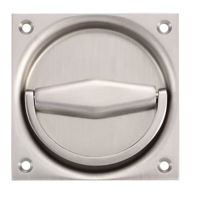 KWS - Klappringmuschelgriff 5016, 90 x 90 mm, vk 8 mm, Lochteil, silber eloxiert