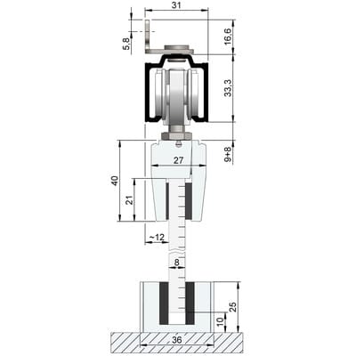 Abdeckkappenpaar 31 x 33,3 mm, EV1 eloxiert - Helm