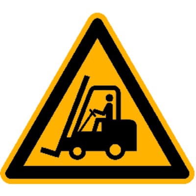 FP - Warnschild Aluminium sl 400 mm, Warnung vor Flurförderzeugen