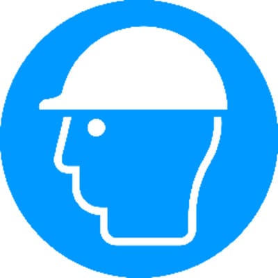 Gebotsschild Aluminium D200 mm, Kopfschutz benutzen