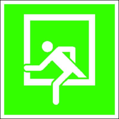 FP - Fluchtwegschild Folie B200xH200 mm, Notausstieg langnachleuchtend