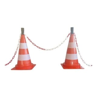 Absperrkette rot / weiß, Kunststoff 6 mm, ve 25 m