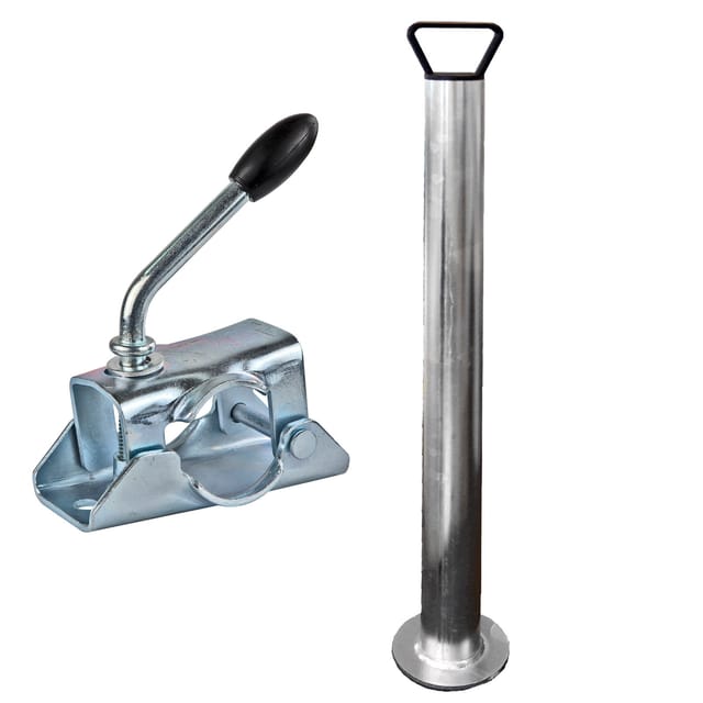 Anhängerstütze 70 cm Stützfuß Halterung für PKW Anhänger inkl. Klemmhalter
