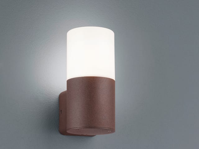 Außenwandleuchte hoosic aus Aluminium in Rostoptik, Höhe 17,5cm