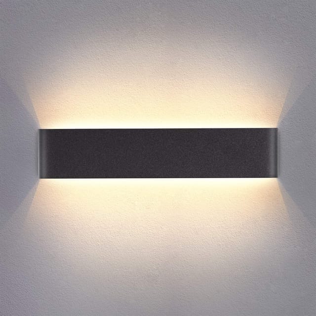 14W LED Wandlampe Innen Aluminium Wandleuchte, Up Down Wand aus Wandleuchten für Schlafzimmer Flur Wohnzimmer Treppenhaus,Warmweiß - 40cm Schwarz