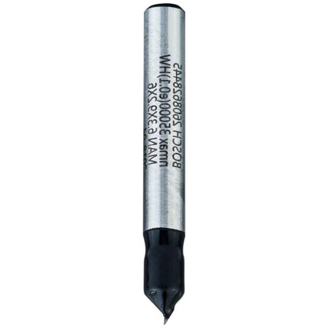 V-Nutfräser Standard for Wood mit 6 mm Schaft, D1 6,35 mm, l 16 mm, g 48 mm, 90° - Bosch