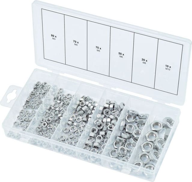 Sortiment edelstahl Muttern, metrisch, 300-tlg