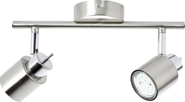 Brilliant - Lampe Andres Spotrohr 2flg nickel/chrom 2x PAR51, GU10, 10W, geeignet für Reflektorlampen (nicht enthalten) Köpfe schwenkbar