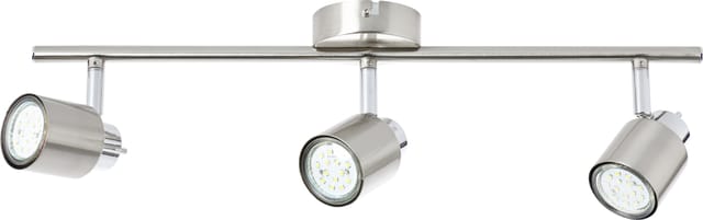 Brilliant - Lampe Andres Spotrohr 3flg nickel/chrom 3x PAR51, GU10, 10W, geeignet für Reflektorlampen (nicht enthalten) Köpfe schwenkbar